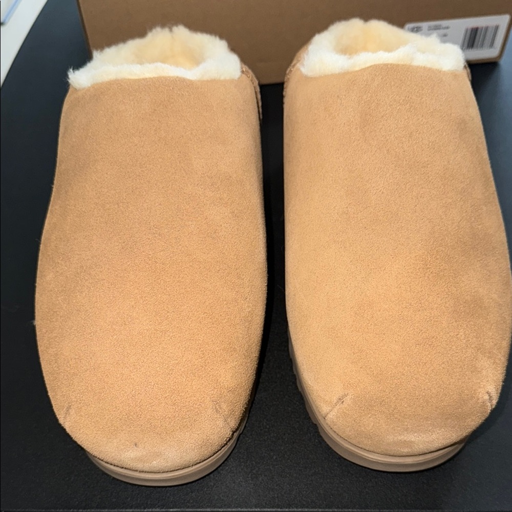 Unisex Tan Suede Slip-On Shoes